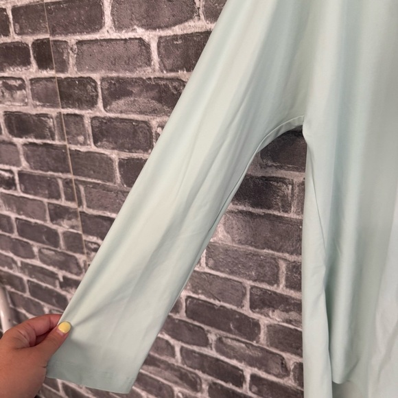 Aday Something Borrowed Shirt snap button up mint green nylon - Picture 5 of 11